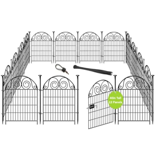 Tall Garden Animal Barrier Fence With Gate (90 Sq Ft)
