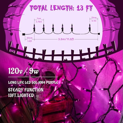 Halloween Purple Lights (50 Count)