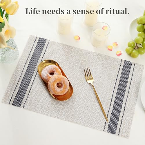 Khaki Blue Placemats (12 Count)