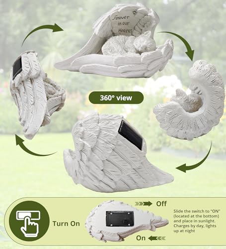 Pet Cat Solar Garden Memorial Statue