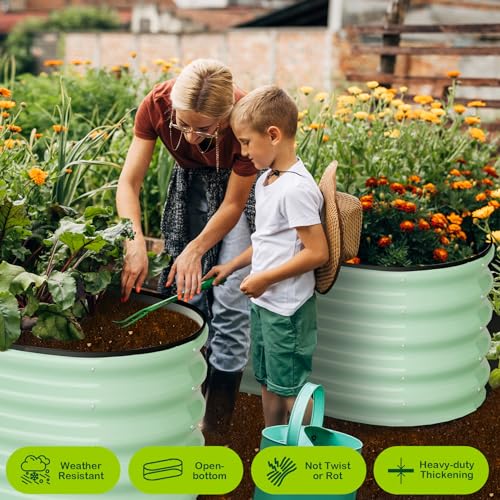 2 Pcs 4.5x2x1ft Oval Raised Garden Bed (2 Count)