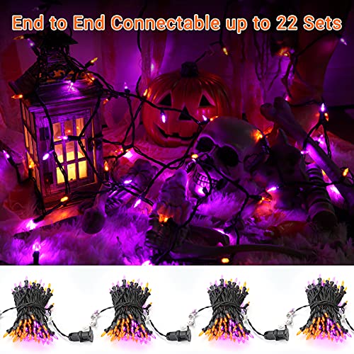 Purple Orange Halloween Lights Connectable (33 Foot)