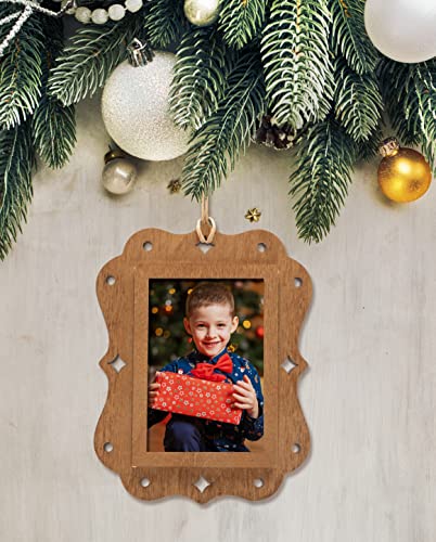 Wood Rectangle 2" x 3" Photo Ornaments