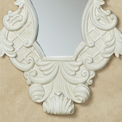 Lattice Scroll Antique White Traditional Classic Wall Mirrors (3 Count)