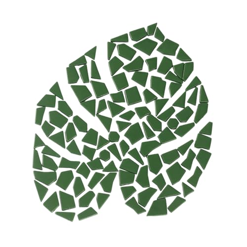 200g Green Glass Mosaic Tiles (7.05 Ounce)