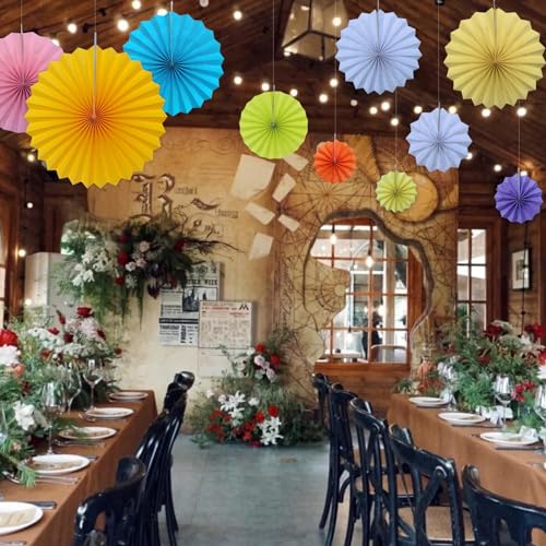 White Party Decorations White Hanging Paper Fans DIY Set 8inch