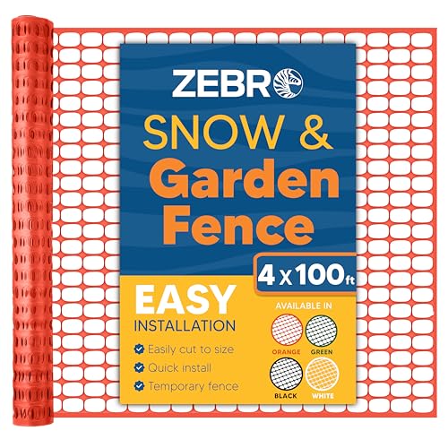 4' x 100' Orange Plastic Garden Fence Roll (400 Sq Ft)