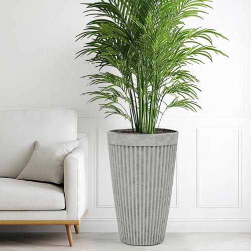 Autodaya 20" Resin Outdoor Tall Planters Set of 2 (2 Count)