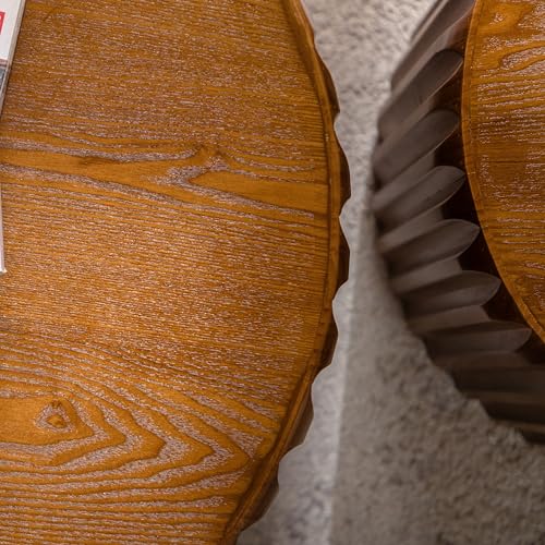 Fluted Round Coffee Table Set of 2 (2 Count)