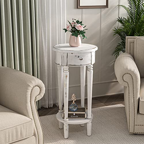 Tall End Table with Drawer Sets of 2