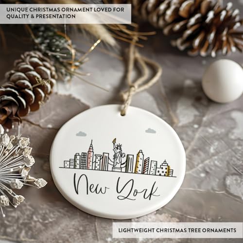 Round Ceramic Porcelain Christmas Tree Ornament Keepsake Gift