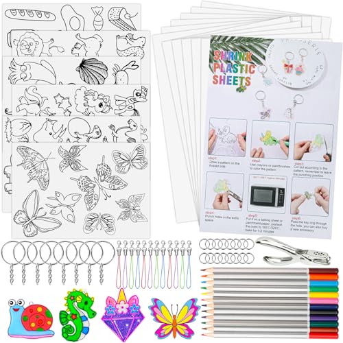 239Pcs Heat Shrink Plastic Sheets Keychain Kit (239 Count)
