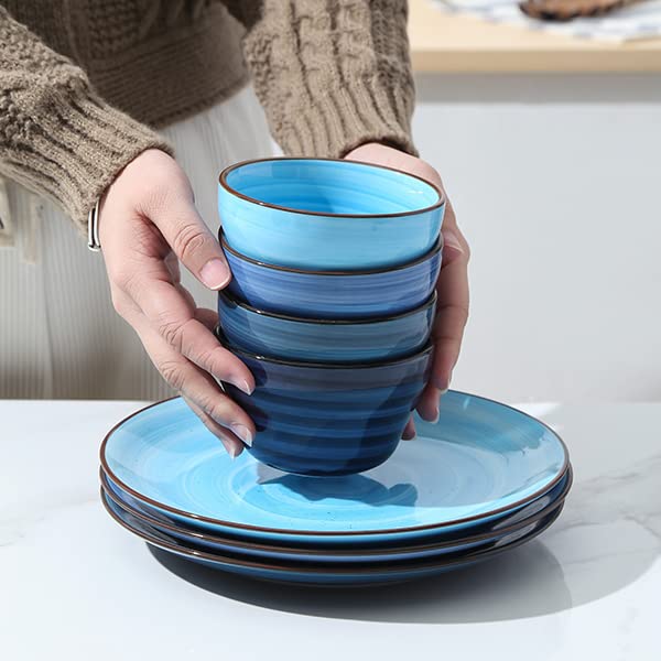 Ceramic 8oz Bouillon Cups 4 Inch Small Dessert Bowls for Soup Dipping Sauce Coffee Cupping (6 Count)