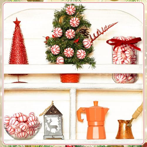 36 Pcs Felt Peppermint Christmas Decorations Wool (36 Count)