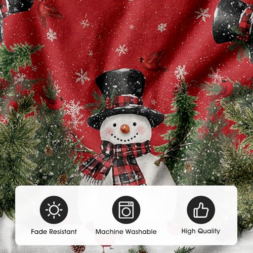 Cardinals Cedar Snowman with Scarf Christmas Tree Skirt 48"