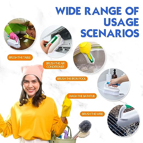12 Pcs Scrub Brush Bulk for Cleaning with Handle
