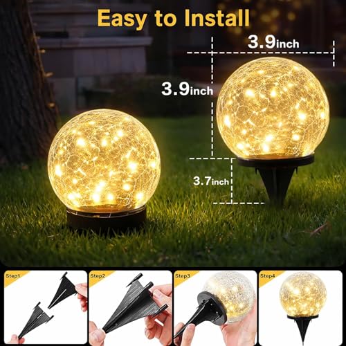 6 Pack 3.9" Solar Garden Lights Outdoor Waterproof (6 Count)