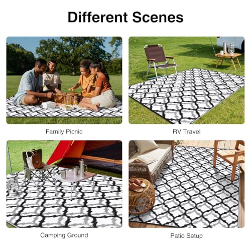 Outdoor Rug 6x9 ft Waterproof Reversible Braided Mat