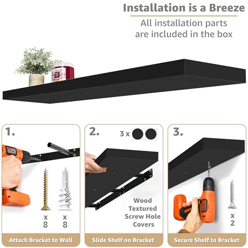 Floating Shelves for Wall Storage (2 Count)
