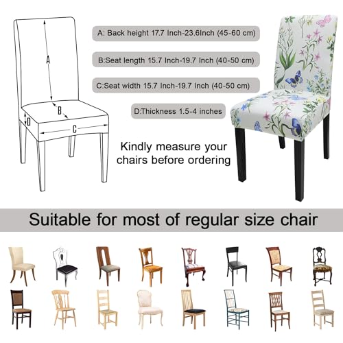 Pattern Chair Covers for Dining Room Set of 6