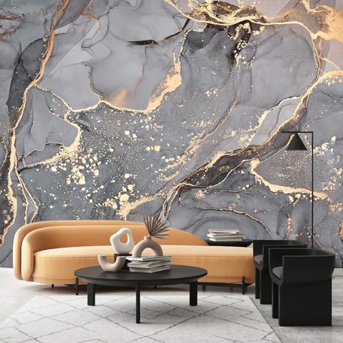 Gray and Gold Marble Wallpaper wall murals for Bedroom 159"x107"