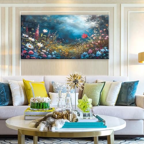 Beautiful Colorful Grassland in Forest Landscape Wall Art Decor Artwork for Bedroom