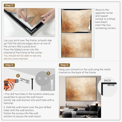 46"x60" Extra Large Framed Wall Art Beige Abstract Minimalist Neutral Illustration for Home Living Room Bedroom Decor
