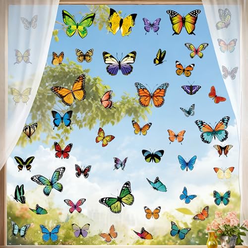 79PCS Colorful Butterfly Window Clings (9 Count)