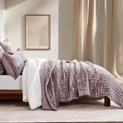Channel Box Stitch Velvet Quilt Set