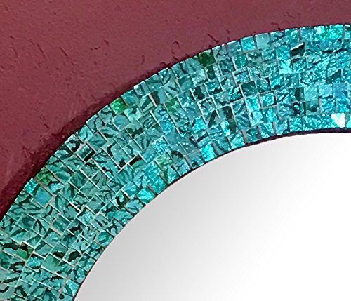 24" Round Rainbow Mosaic Wall Mirror