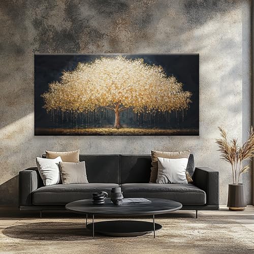Large Wall Art Gold Tree Of Life Artwork Prints Canvas Art Wall Decor Painting Prints Gold Tree Large Abstract Wall Decor Picture For Living Room Bedroom Home Office Artwork 35"X 70"