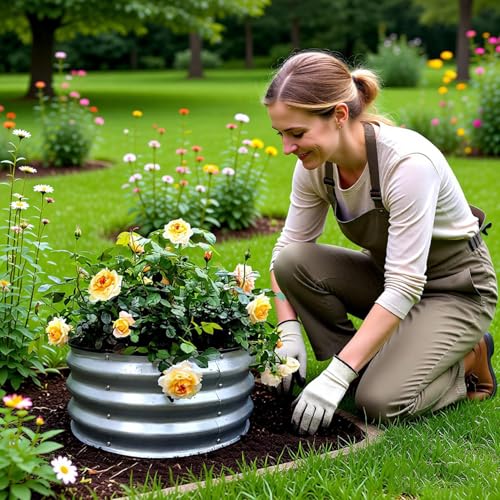 GARDMAX 2 Pack 2x2x1FT Galvanized Round Raised Garden Bed Kit
