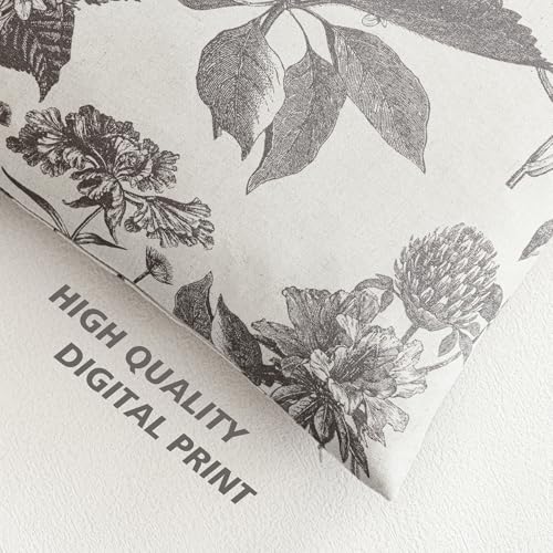 Set of 2 Linen Floral Vintage Throw Pillow Covers Neutral Accent Decorative Cushion Covers Farmhouse Boho Home Decor for Sofa Chair Couch Bedroom Living Room (2 Count)
