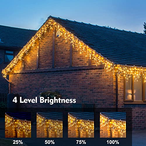 Warm White Christmas Icicle String Lights