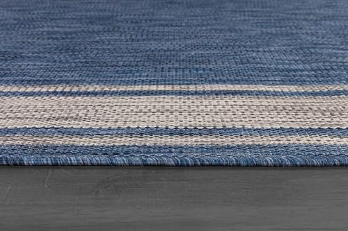 Large Outdoor Rug 9x12 Modern Bordered Area Rugs for Indoor and Outdoor Patio Deck Porch Garden Waterproof Weather Sun Resistant Washable Outside Carpet (108 Sq Ft)