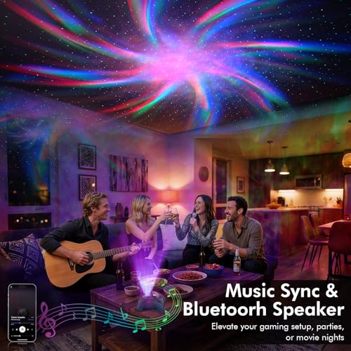 Dual Lens Galaxy Star Aurora Projector Night Light for Bedroom