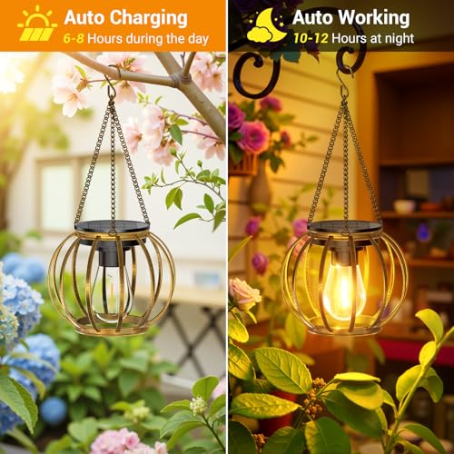 Solar Lanterns Outdoor Waterproof (4 Count)