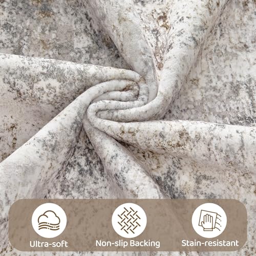 12x15 Area Rug Living Room Rugs Extra Large Brown Grey Carpet (24 Count)