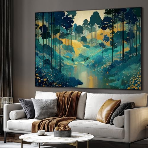 60"x72" Extra Large Framed Wall Art Whimsical Fantasy Forest