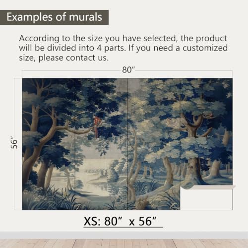 Vintage Forest Peel and Stick Wallpaper Jungle Landscape Mural