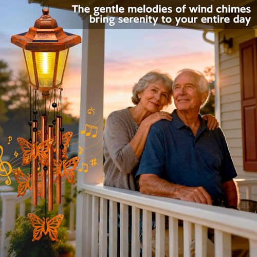 Large Solar Butterfly Wind Chimes