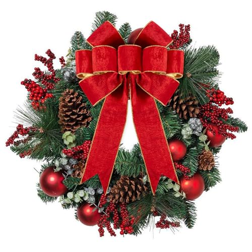 3pcs Large Christmas Bows Velvet Red Bows Holiday Red Christmas Bows Decorations for Wreath Velvet Bows Decor for Christmas Tree Topper