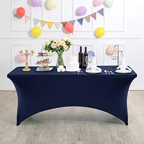 Spandex Table Cover for 6Ft or 4fT or 8ft Table Universal Fitted Stretch Tablecloth for Party