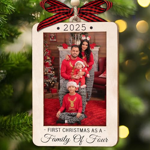 Our First Christmas as Family of 4 Ornament 2025