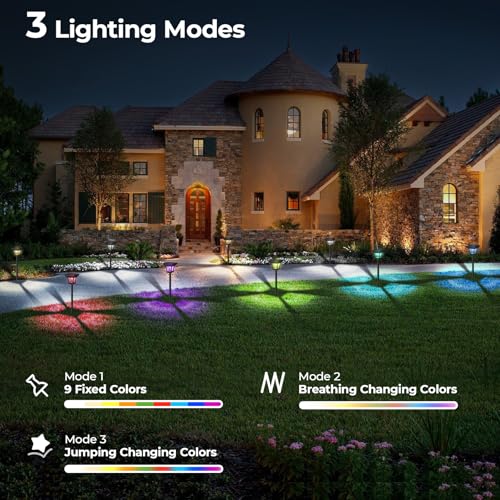 RGBCW Solar Pathway Lights Outdoor (6 Count)