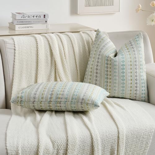 Pack of 2 Boho Throw Pillow Covers 20x20 Inch (2 Count)
