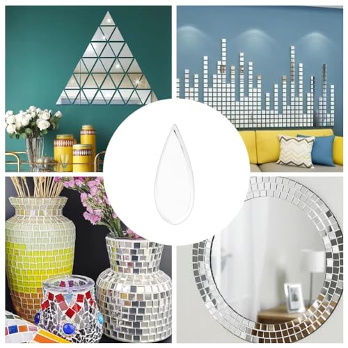 300pcs Teardrop Craft Mirrors Mosaic Tiles 4.5x12mm Self (300 Count)
