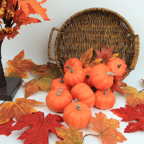 10Pcs Fake Pumpkins Fall Thanksgiving Decorations