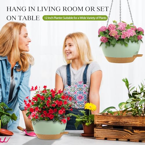 12 Inch Hanging Baskets 2 PC with Chains (2 Count)