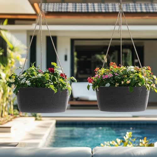 Large Hanging Planters for Outdoor Plants (2 Count)